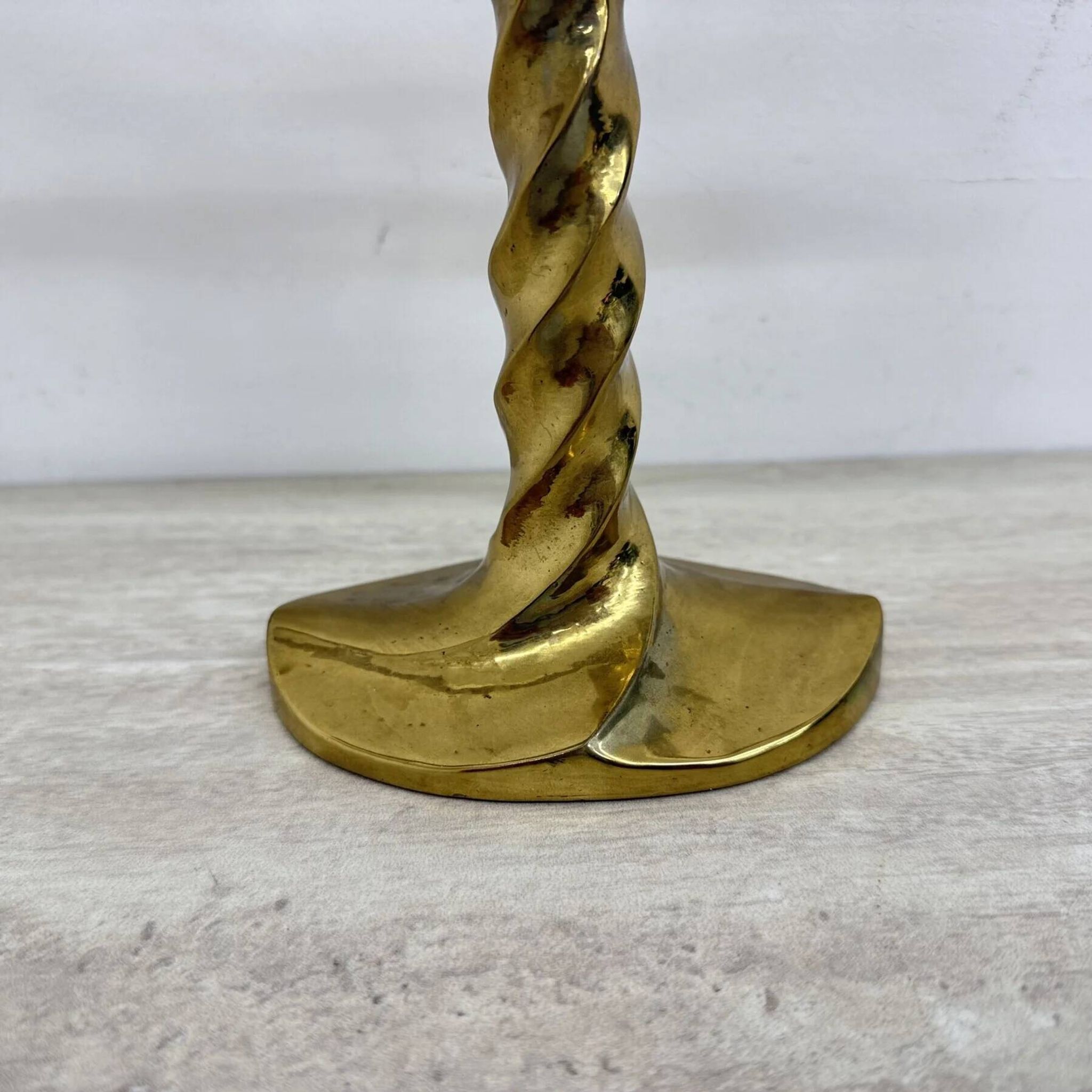 Mid-century large brutalist solid bronze candleholder, 1970s
