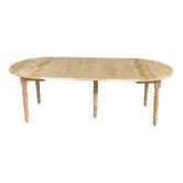 Table à manger ronde extensible Louis Philippe XXème à volets rénovée 230cm