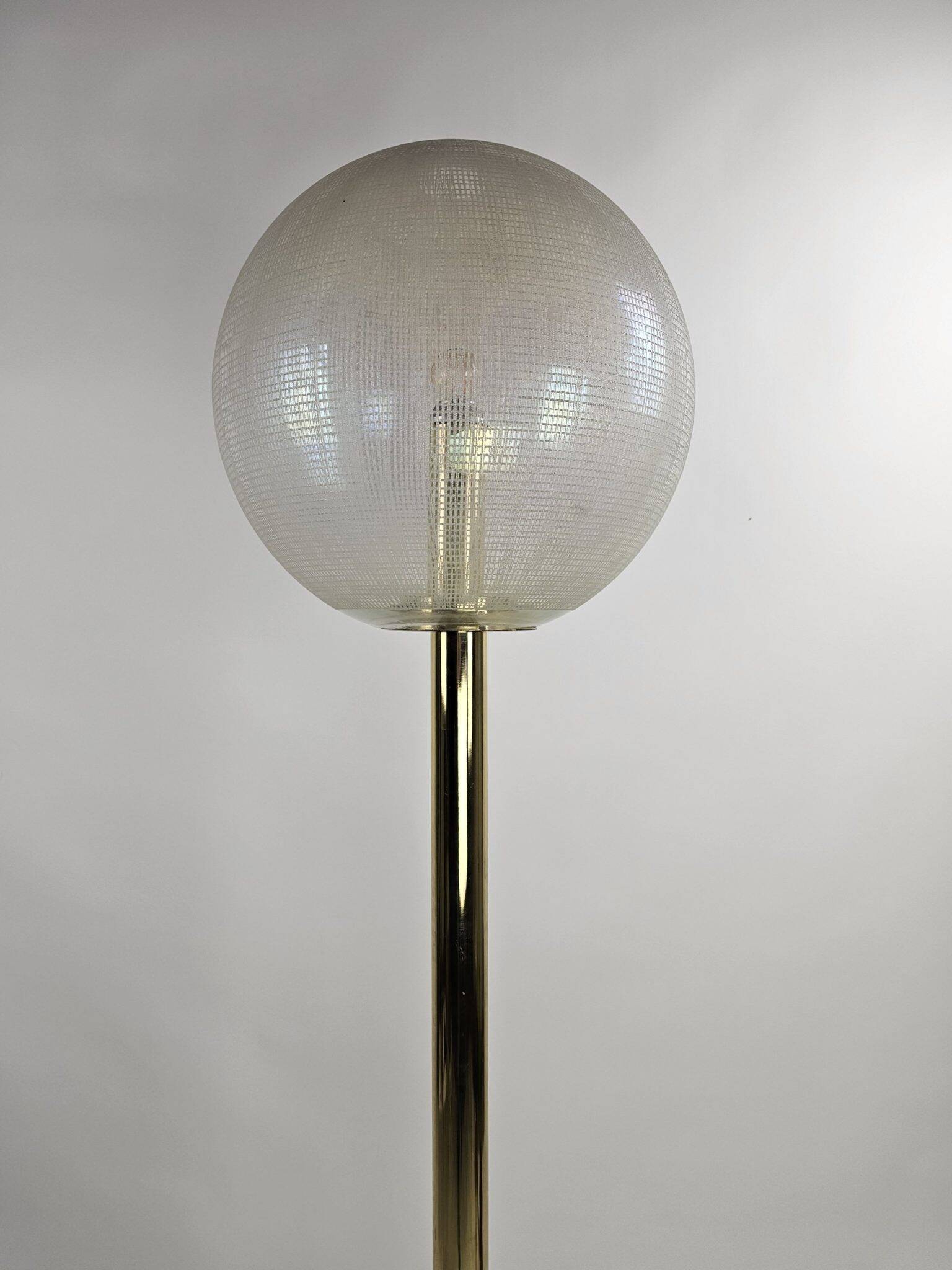 Italian floor lamp glass and brass
