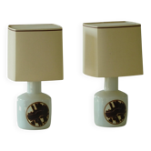 Paire de lampes de table en porcelaine Bing & Grøndahl, style moderne danois, années 1960-1970