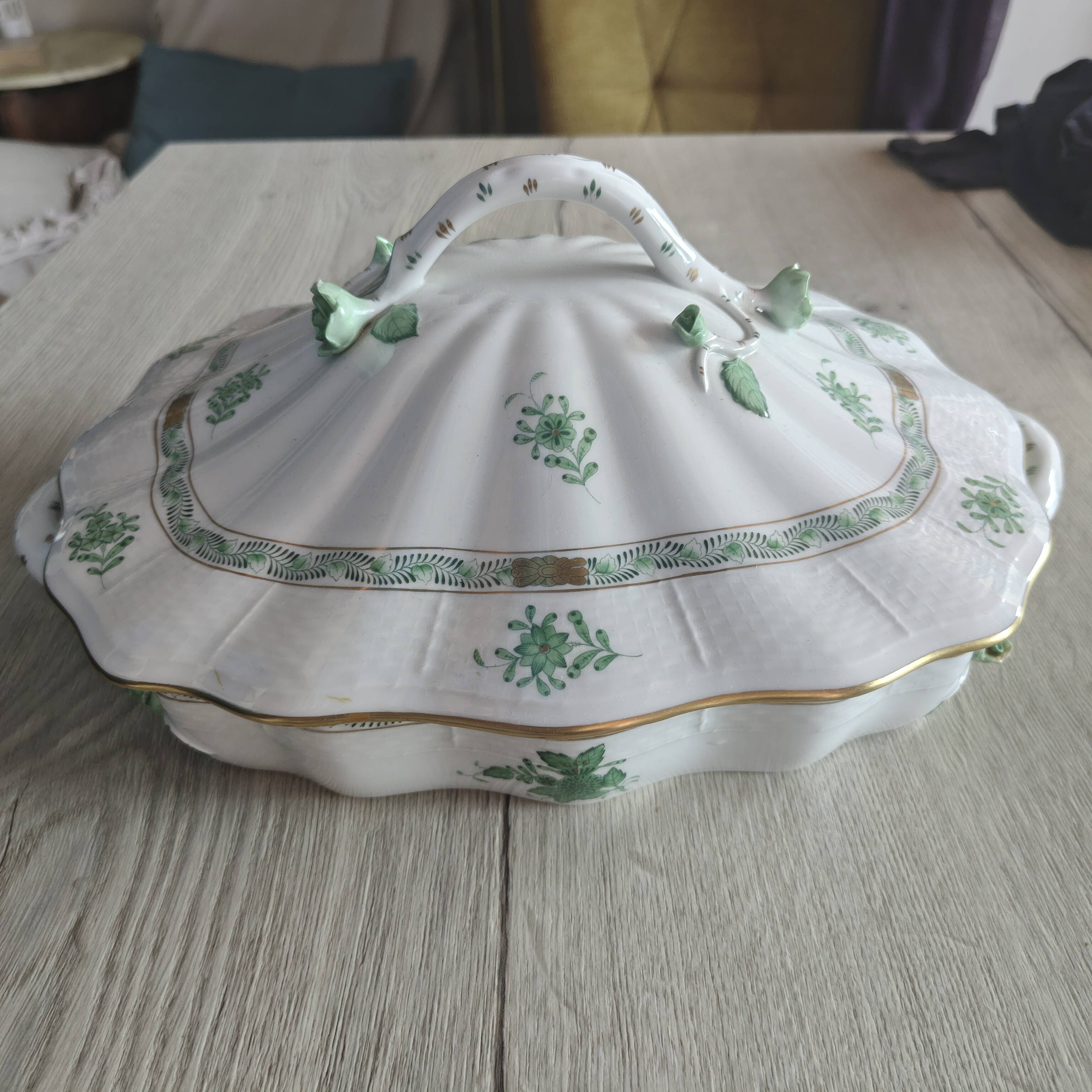 Herend porcelain vegetable dish Aponyi / green Indian