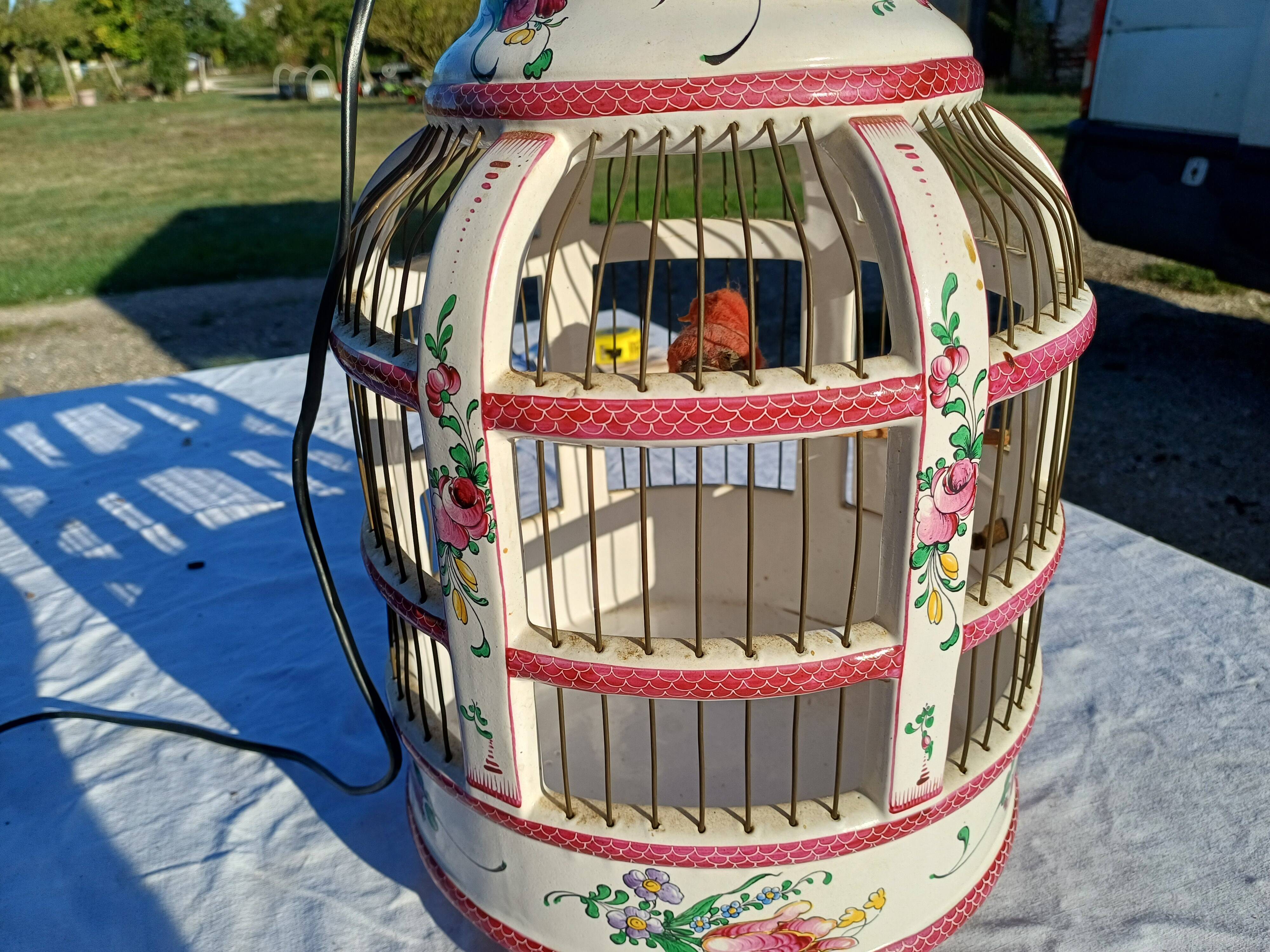 19th century bird cage in Lunéville earthenware