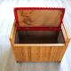 Vintage 1970s wicker cane storage bench chair