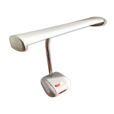Lampe de bureau Hobco metal gris avec bras flexible chrome années 70 vintage