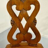 Set of 6 Alsatian double heart chairs in solid oak, early 20th century