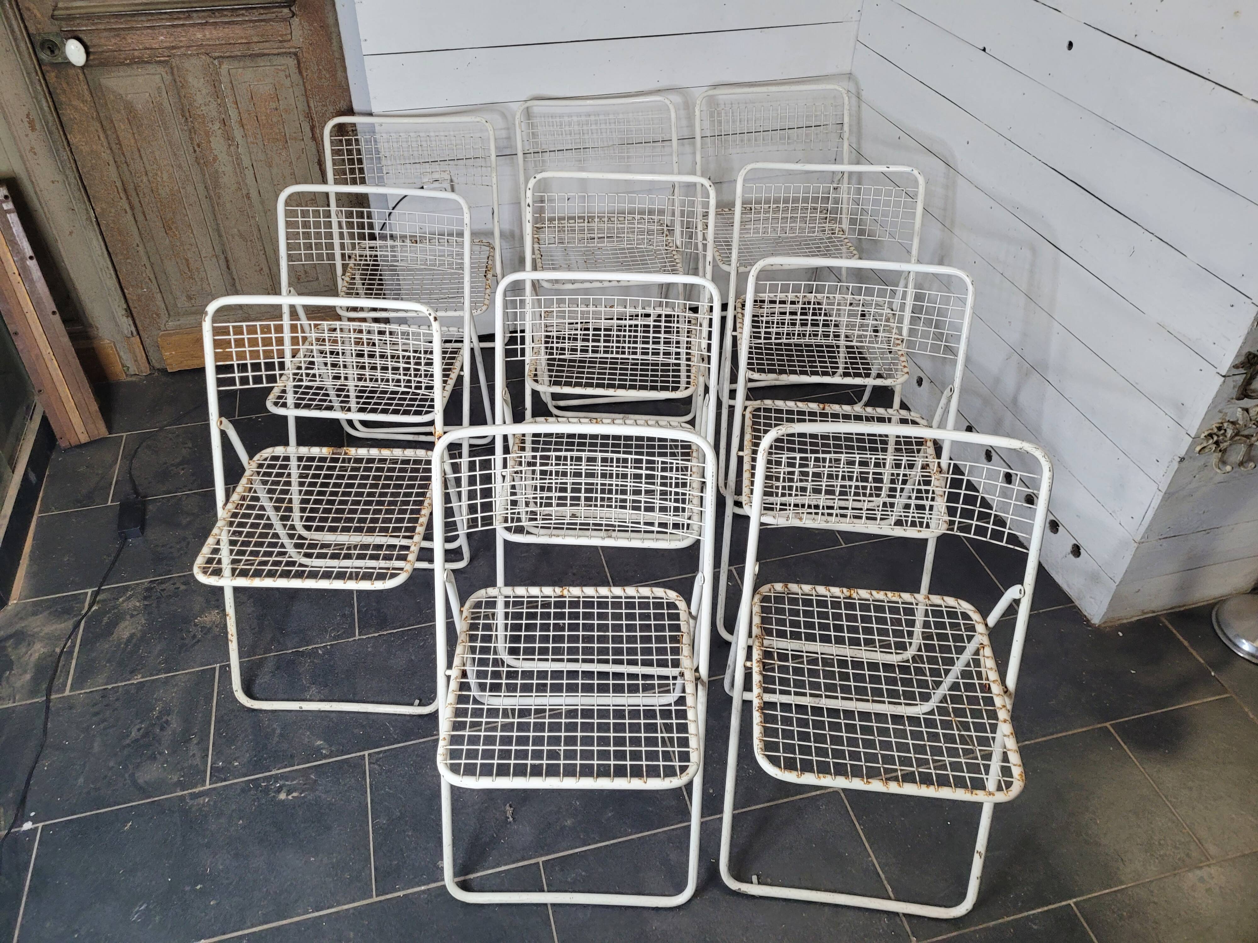 11 folding chairs, Ted Net by Niels Gammelgaard from the 70s