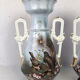 Pair of paris porcelain vases with bird decorations