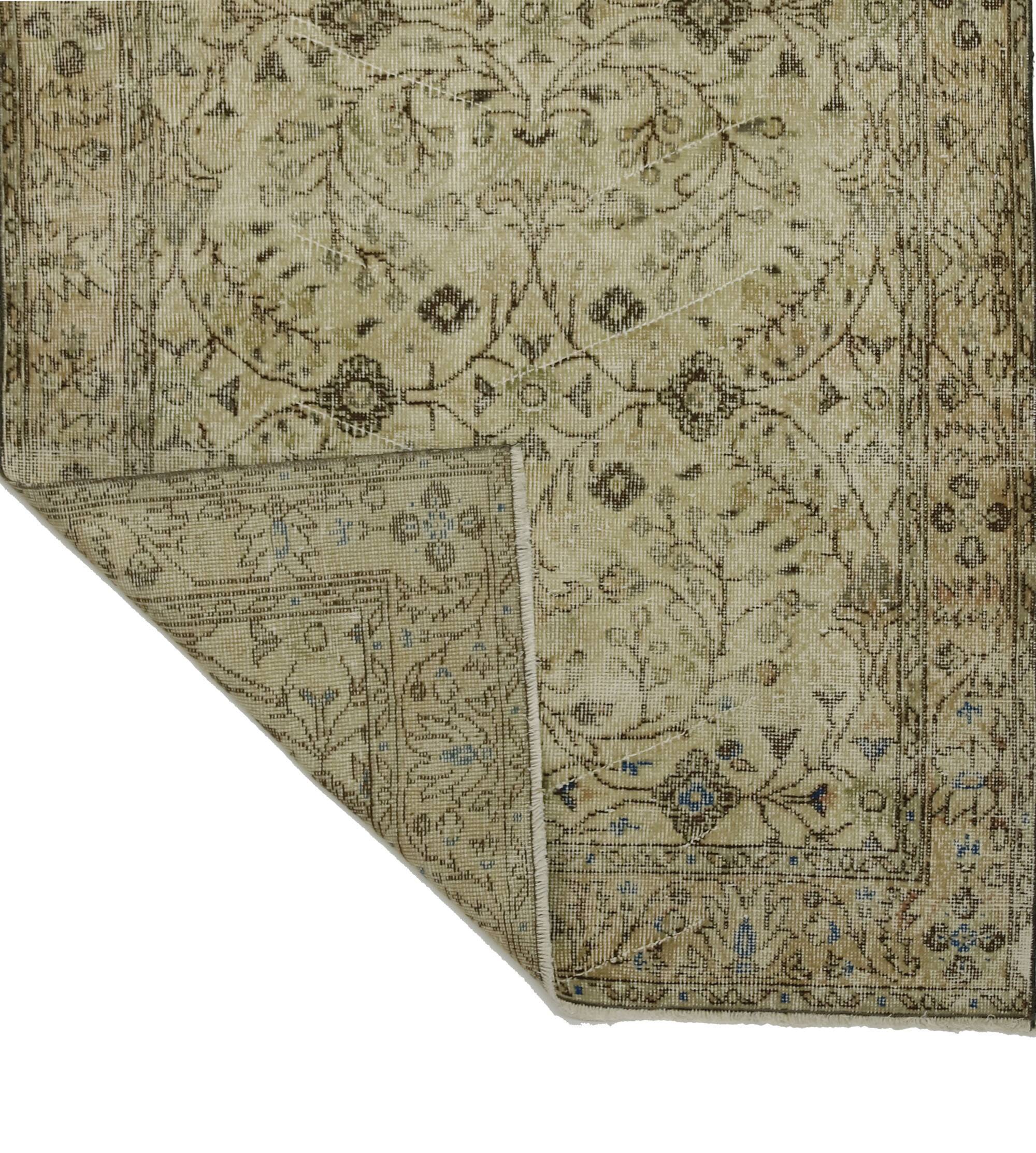 Turkish Anatolian Handmade Vintage Area Rug 216 cm x 116 cm