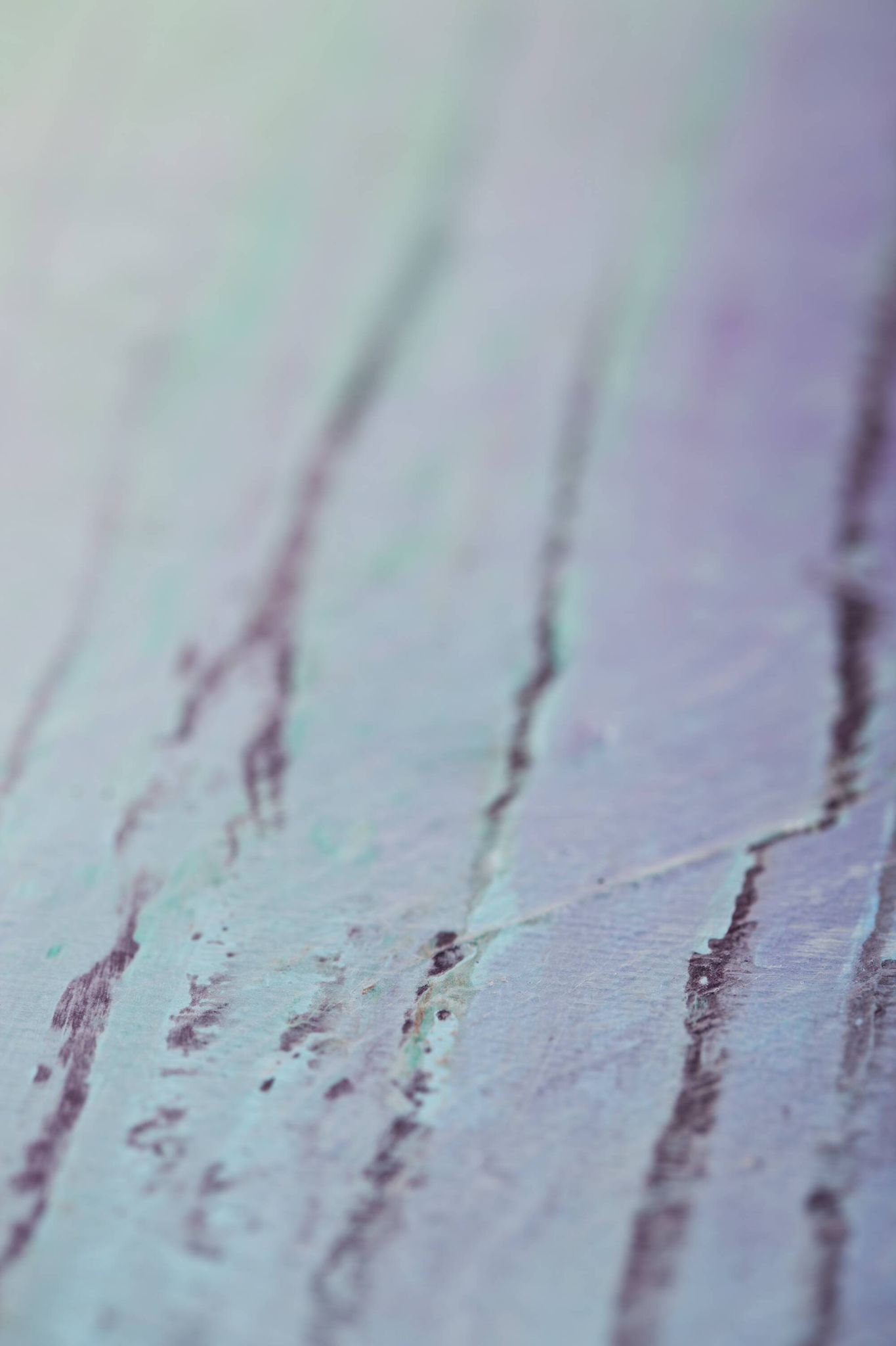 Contemporary paintig in teal, purple and green shades, acrylic on canvas