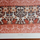 Old illustrative plate funerary fabric color of the Dutch East Indies 1930