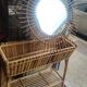 Rattan sunburst mirror, circa 1960, 72 cm in diameter