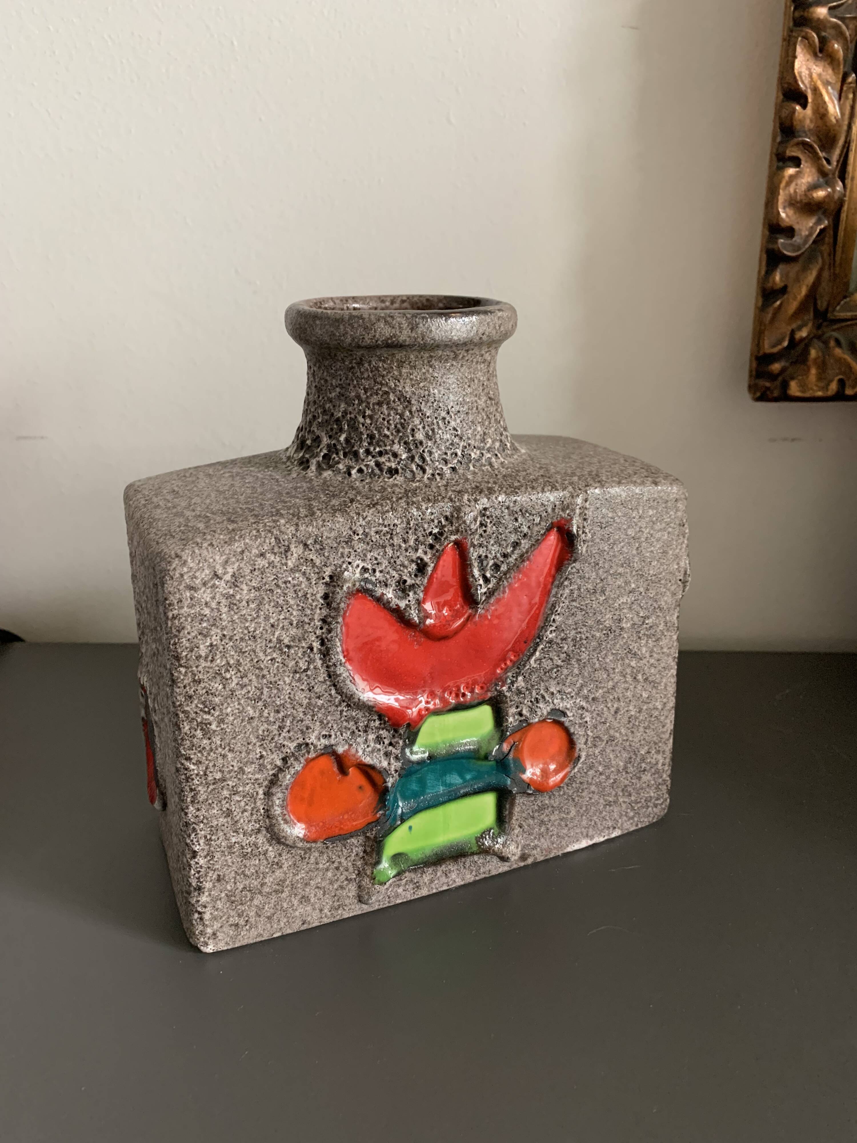 Vase Fat Lava West Germany 1980s