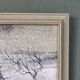 Peinture à l’huile de paysage d’hiver moderne suédoise moderne « Chutes de neige » vintage, encadrée