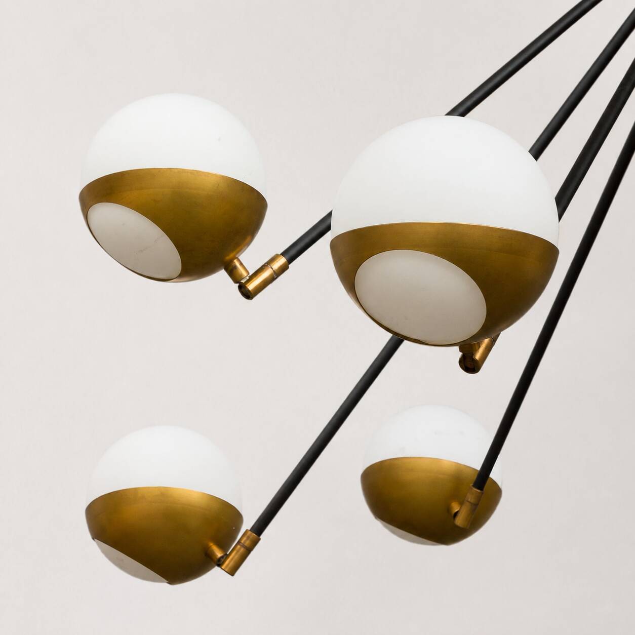 Italian Brass Sputnik Chandelier In Stilnovo Style