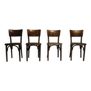 Pub Chairs from Thonet H-48, 1930s, Set of 4