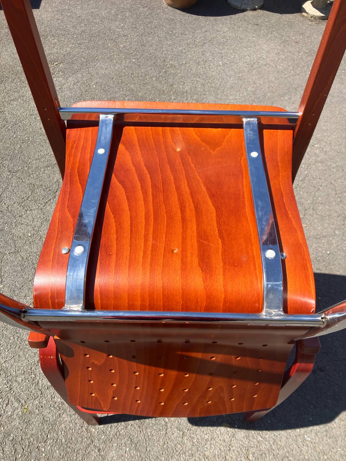 Set of two Sky designer armchairs in wood and metal