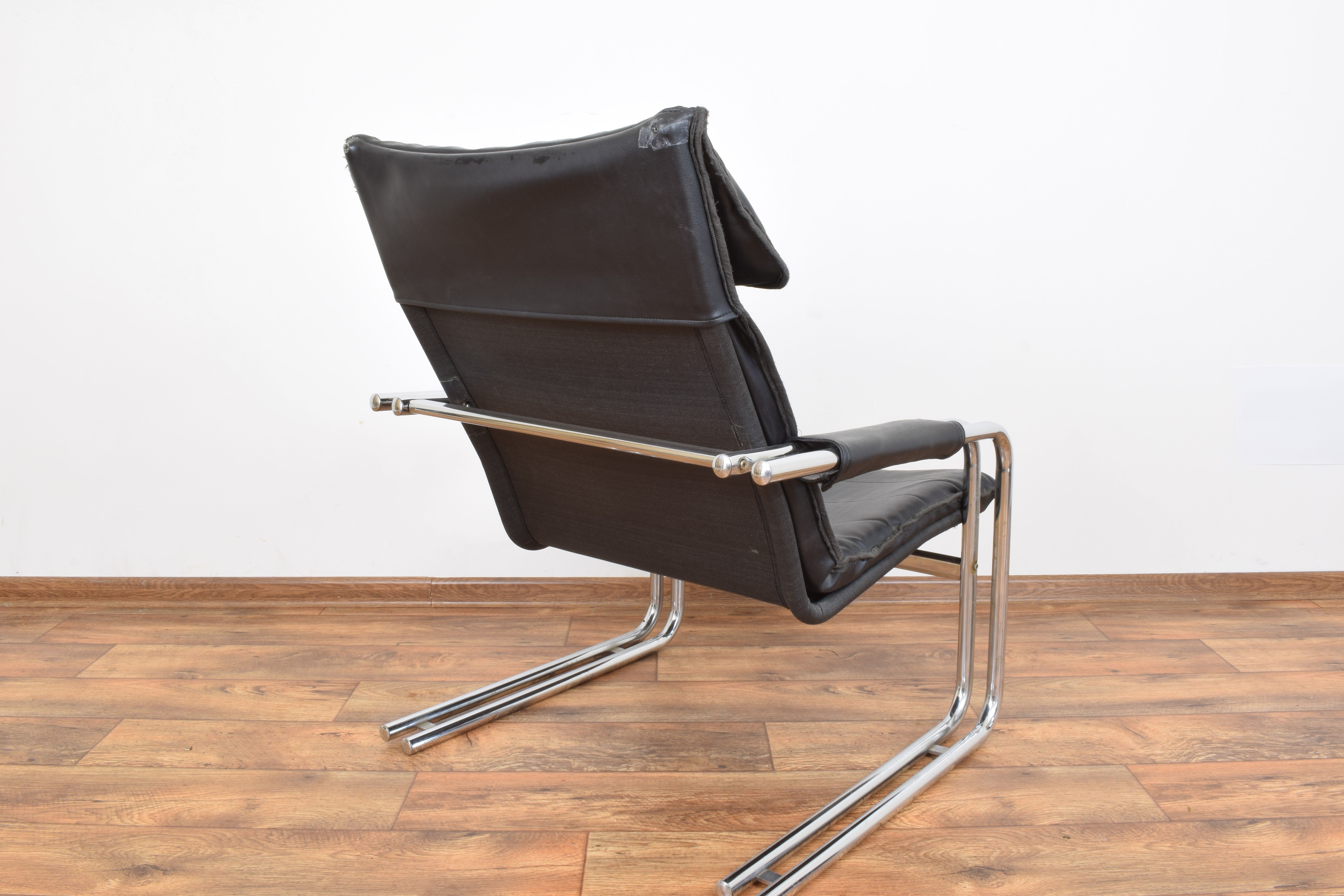 German leather lounge chair, 1970s