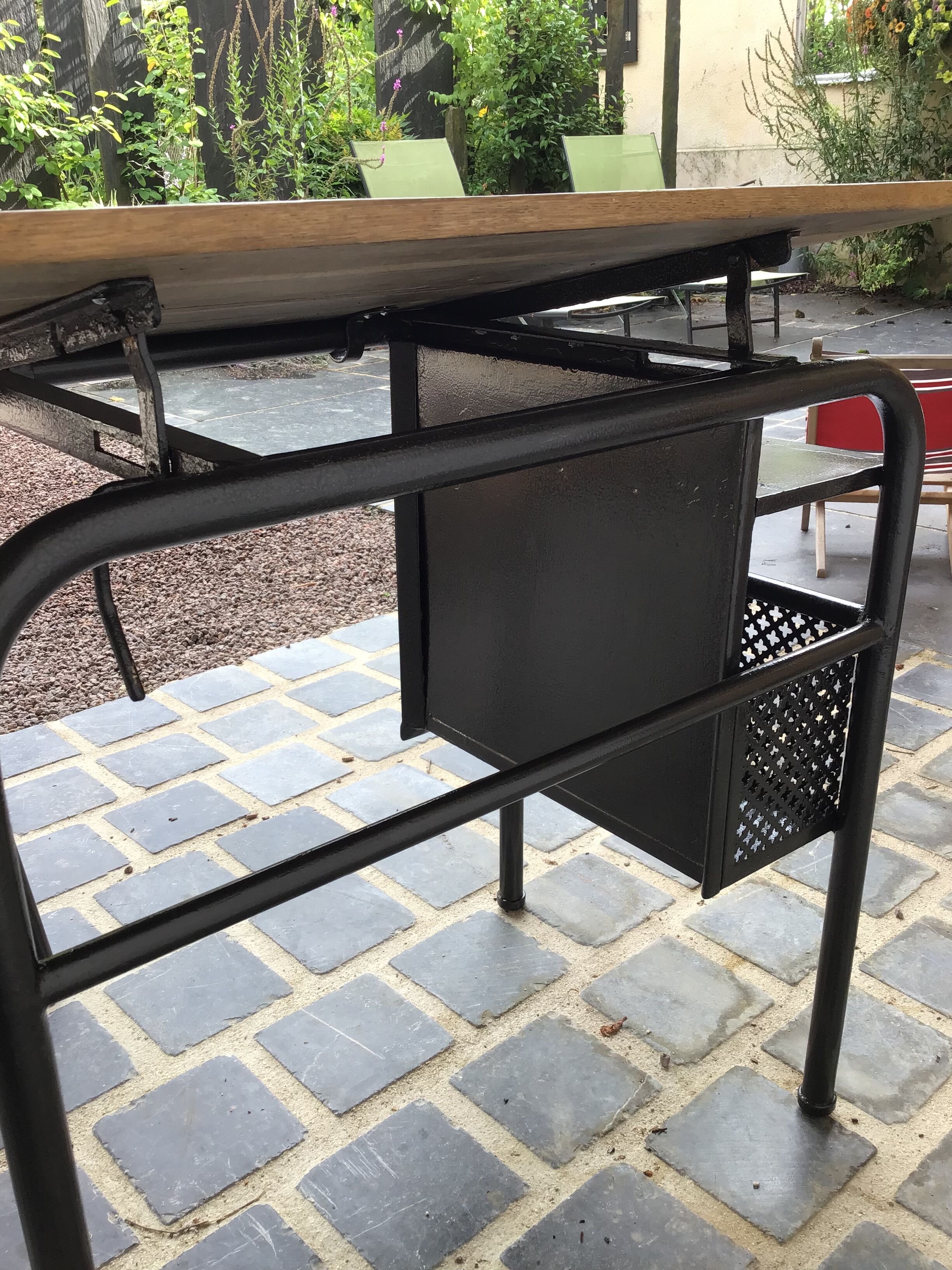 School desk and chair