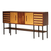 Grande enfilade en placage de palissandre et frêne