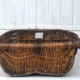 Harvest hood basket wood and wicker