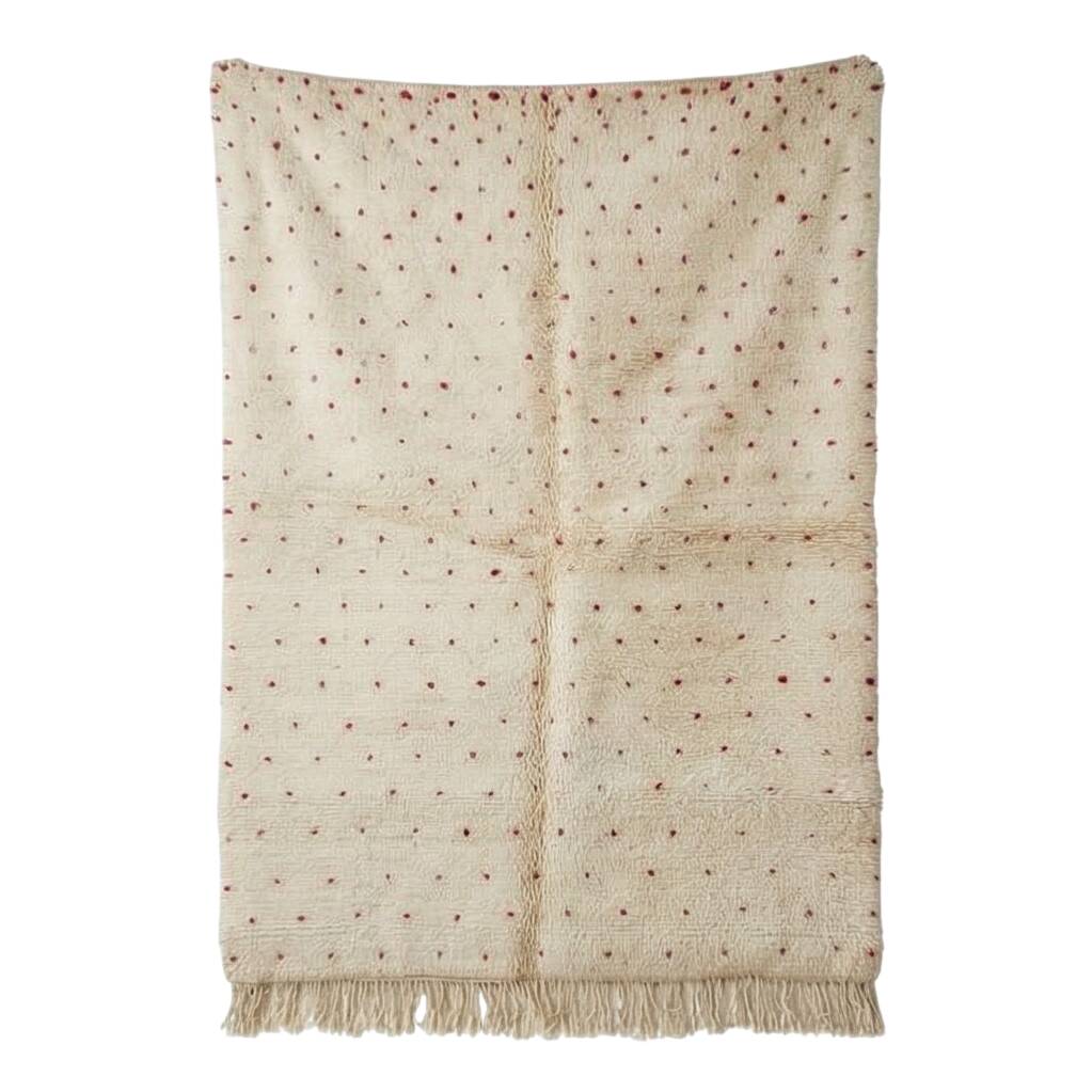 Sumptuous pink polka dot Berber rug 150x250 cm