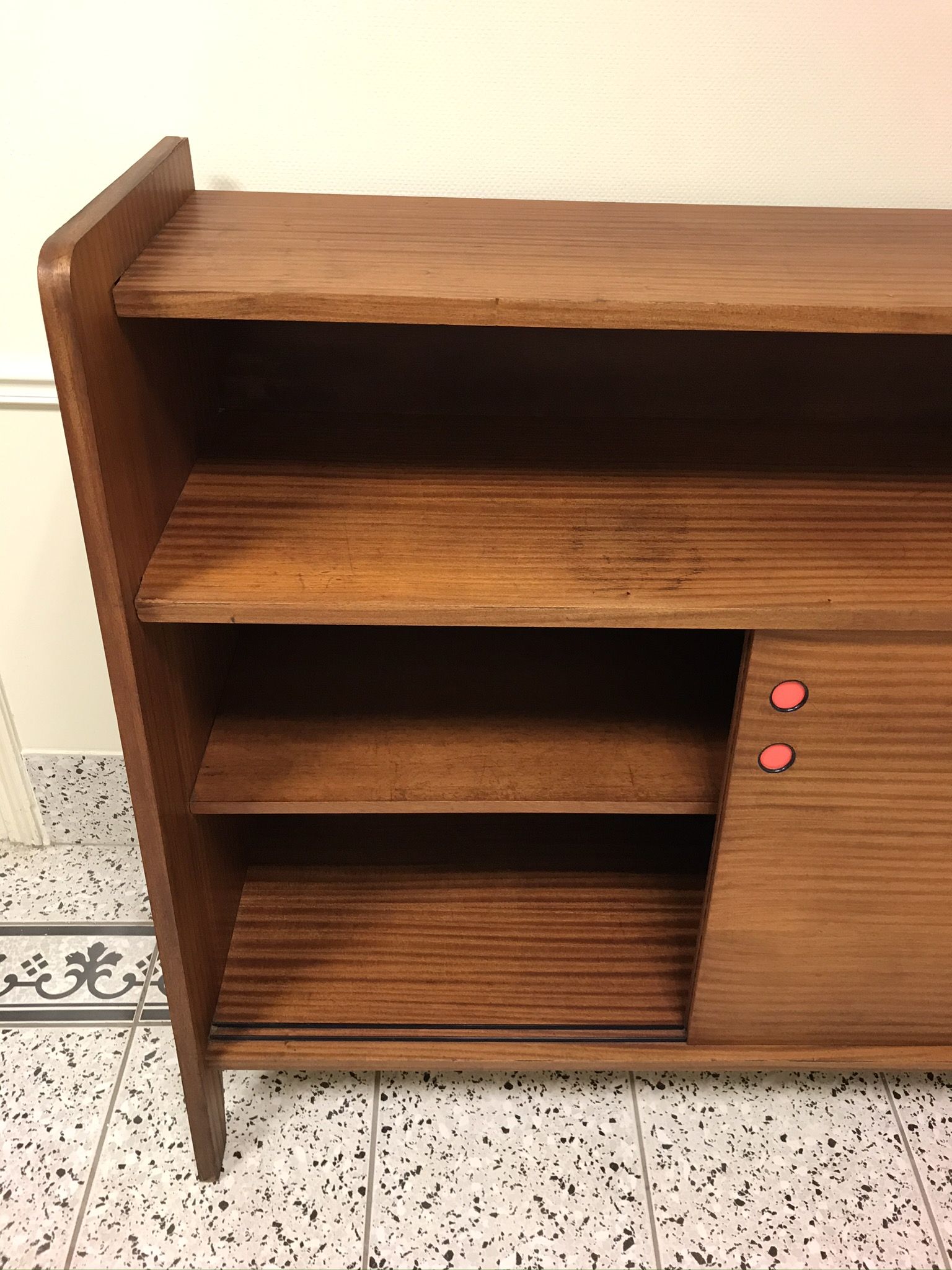 Bibliothèque buffet portes coulissantes 50's