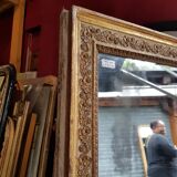 Gilded mirror and rechampi of Louis XVI period 1754 - 1793 90x166cm
