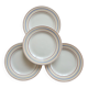 4 assiettes à dessert vintage Céranord Saint-Amand rayures rouge bleu jaune