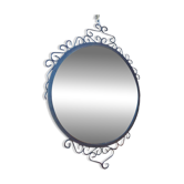 Miroir rond fer forgé vintage