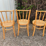 Set of 3 fluted bistro chairs