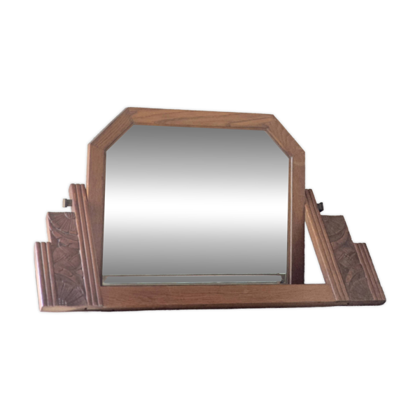 Miroir Art Déco pivotant bois massif 1930