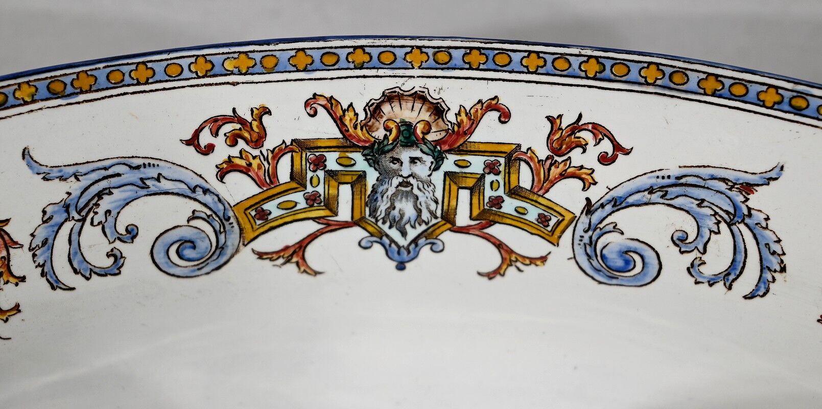 Gien earthenware planter, renaissance style – early twentieth century