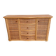 Vintage curved rattan sideboard, coastal credenza, wicker cabinet, boho buffet