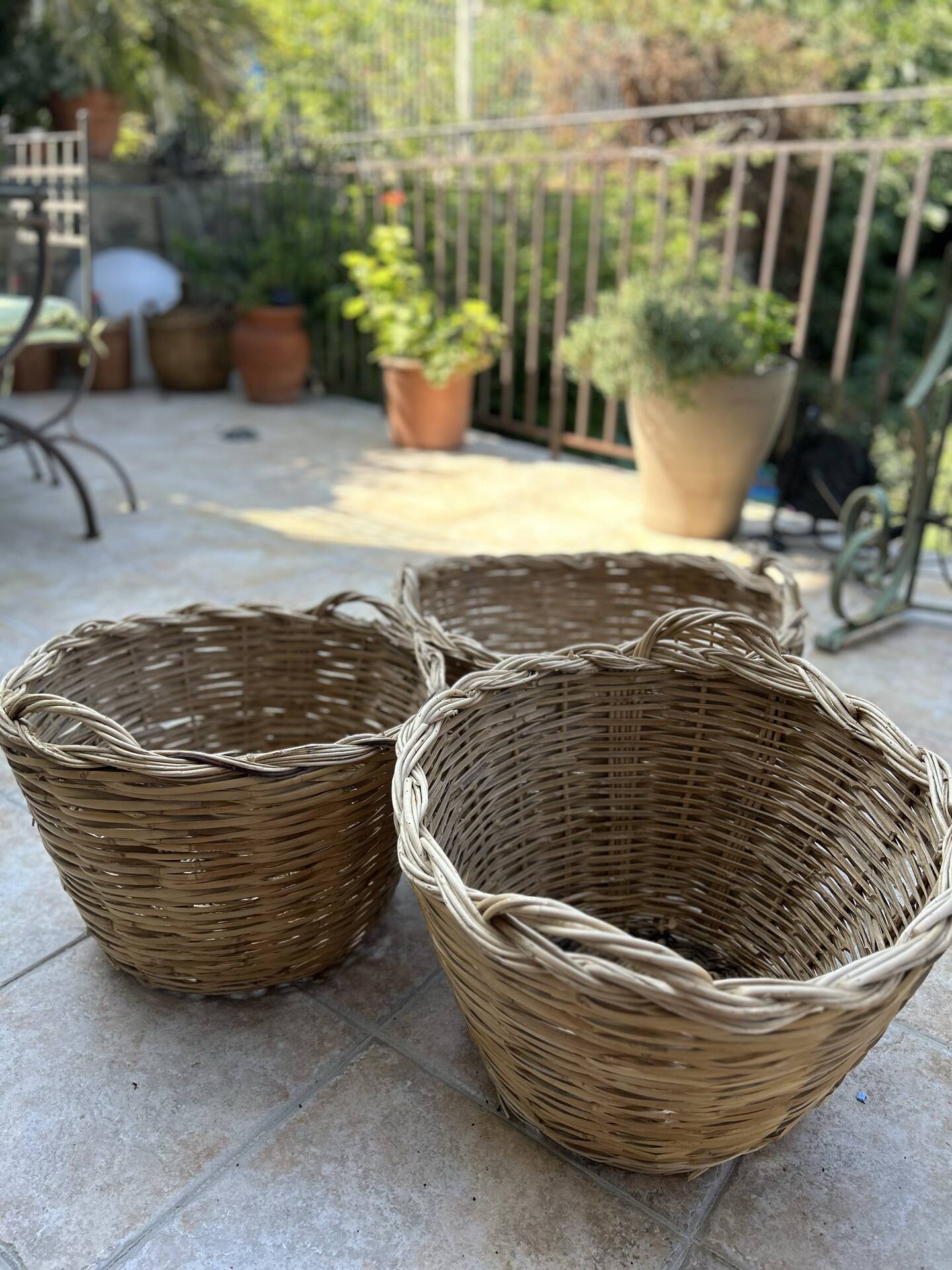 Panier malle rangement vintage osier tressé