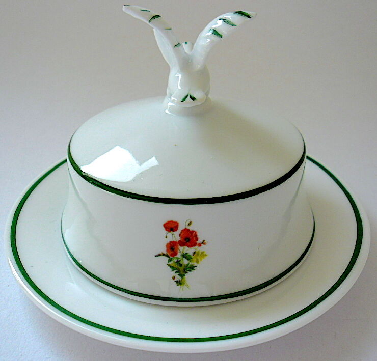 Limalonges porcelain butter decorated with bouquets of poppies
