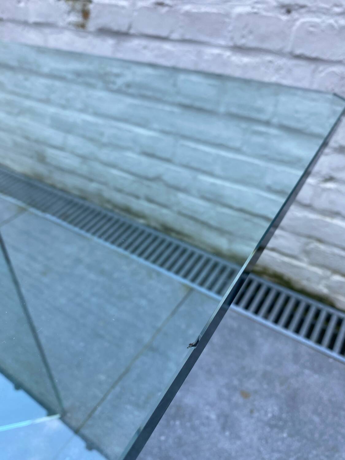 Square glass coffee table by Peter Gyzchy 1970