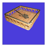 Metal and wicker napkin rack
