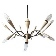 Lustre Stilnovo 12 arms brass Mid Century Modern 1950s