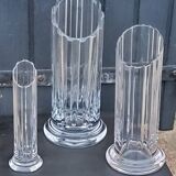 Set of 3 Daum crystal vases model Cythère from the 80s