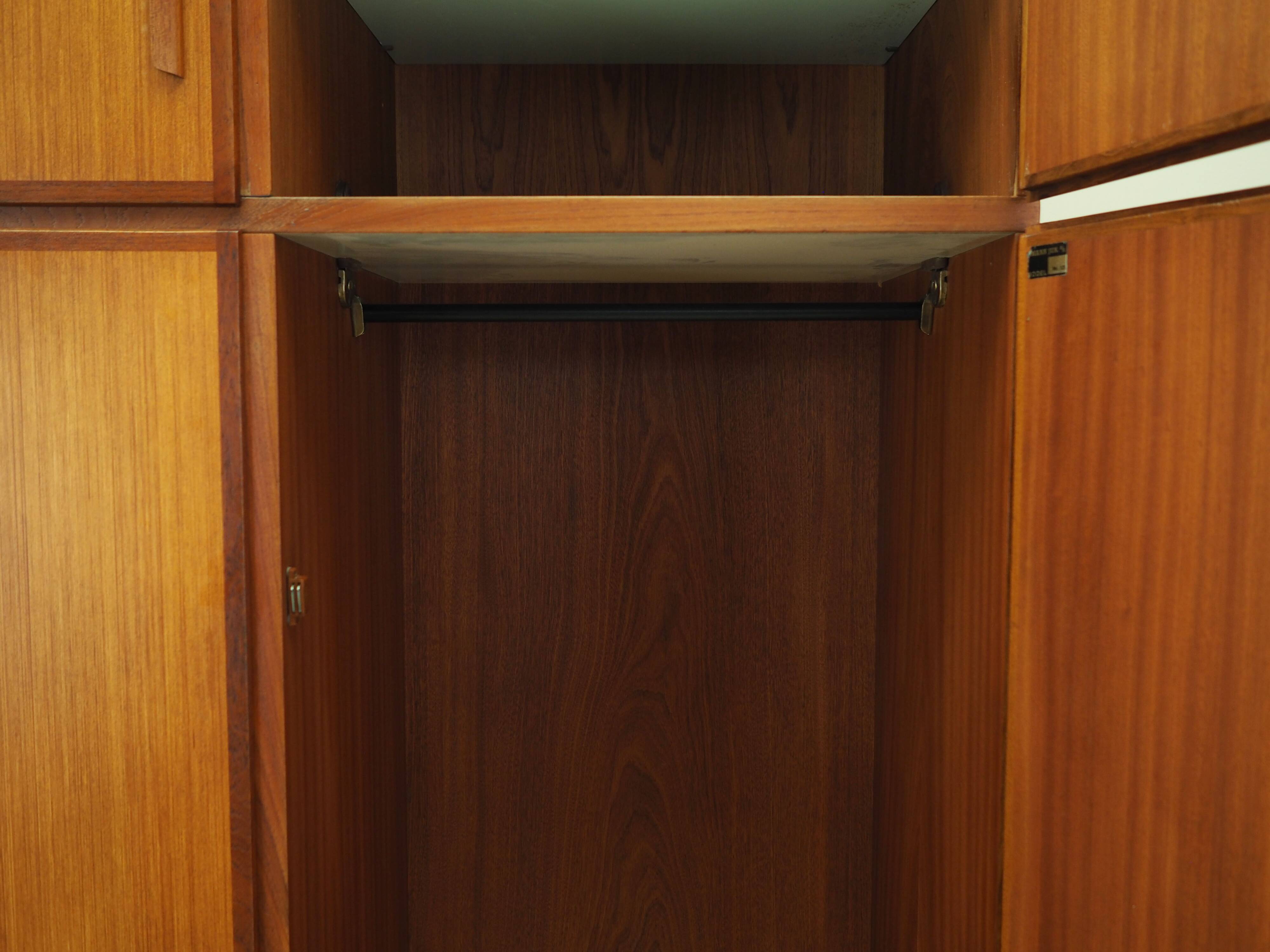 Teak wardrobe, Danish design, 1970s, manufacturer: Omann Jun