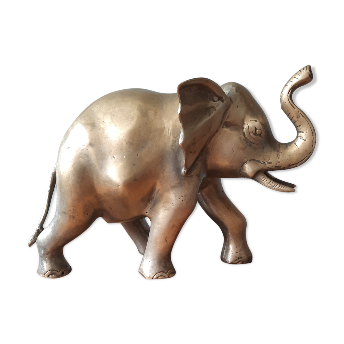Elephant in vintage gilded brass