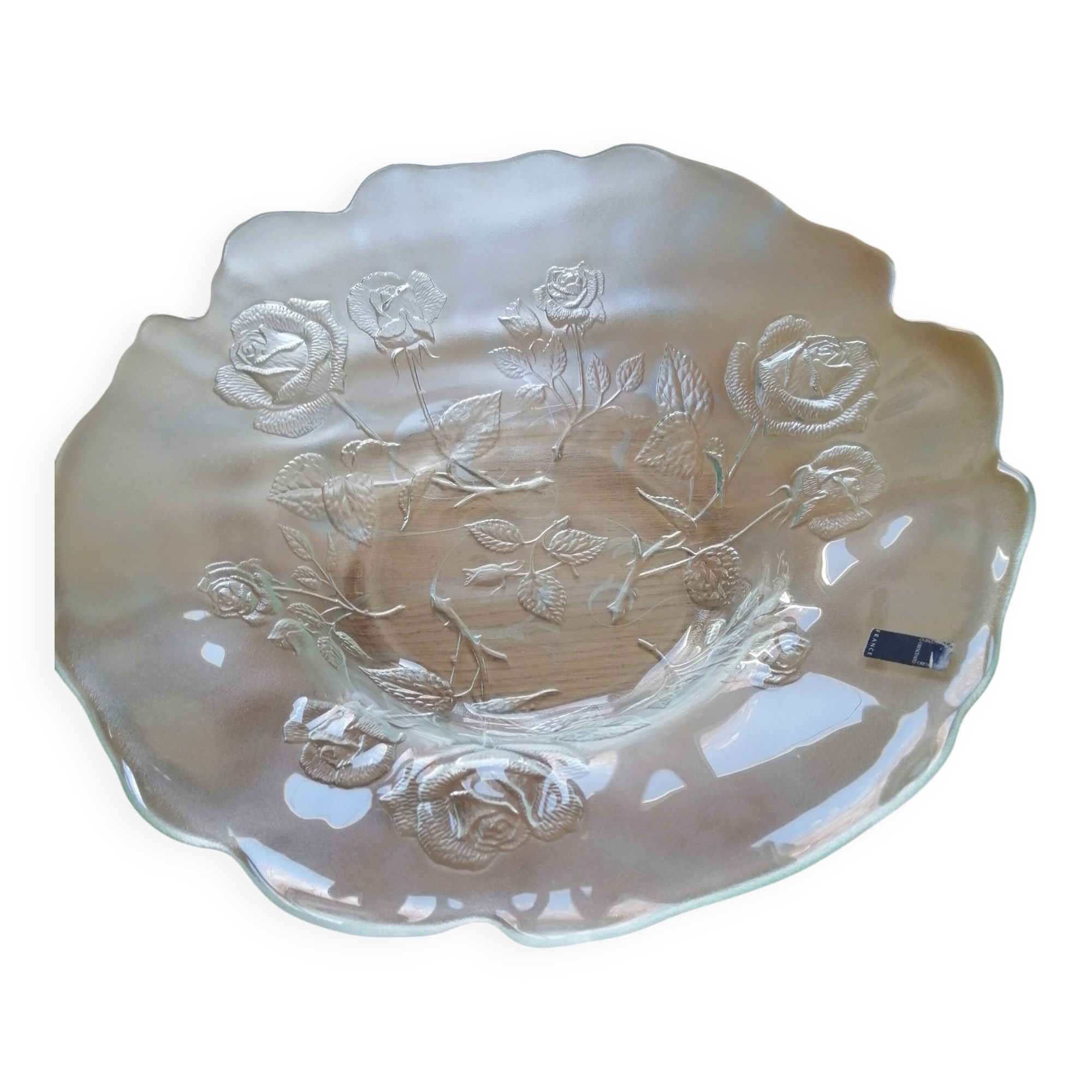 Vintage glass salad bowl