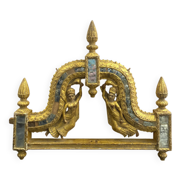Architectural element from an Indian temple in gilded wood