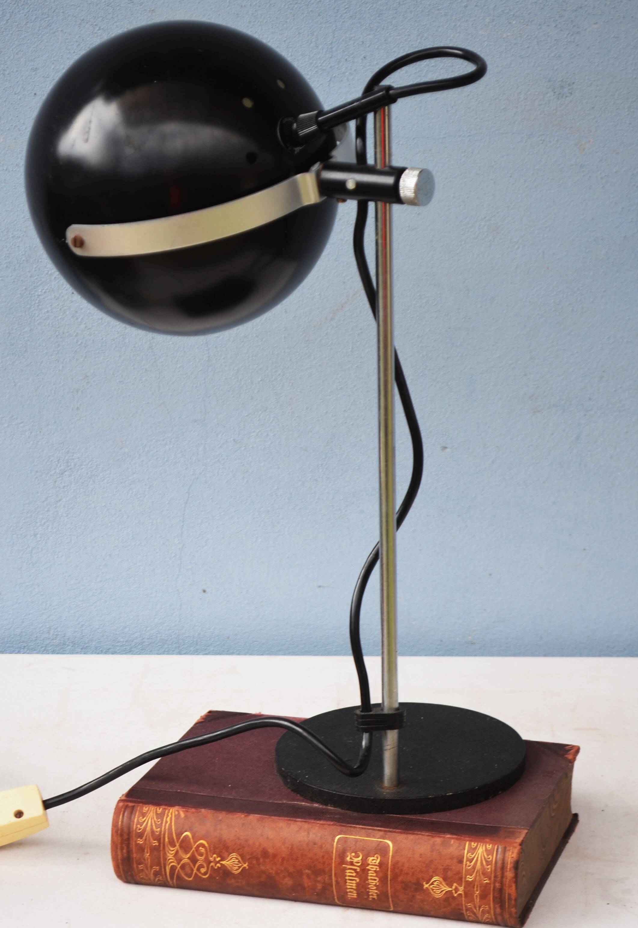 Mid Century Lamp Halo Leuchte Ball Eye - Space Age Black  - Germany Made