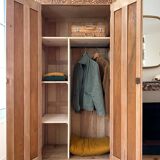 Art Deco style cabinet in raw wood, renovated