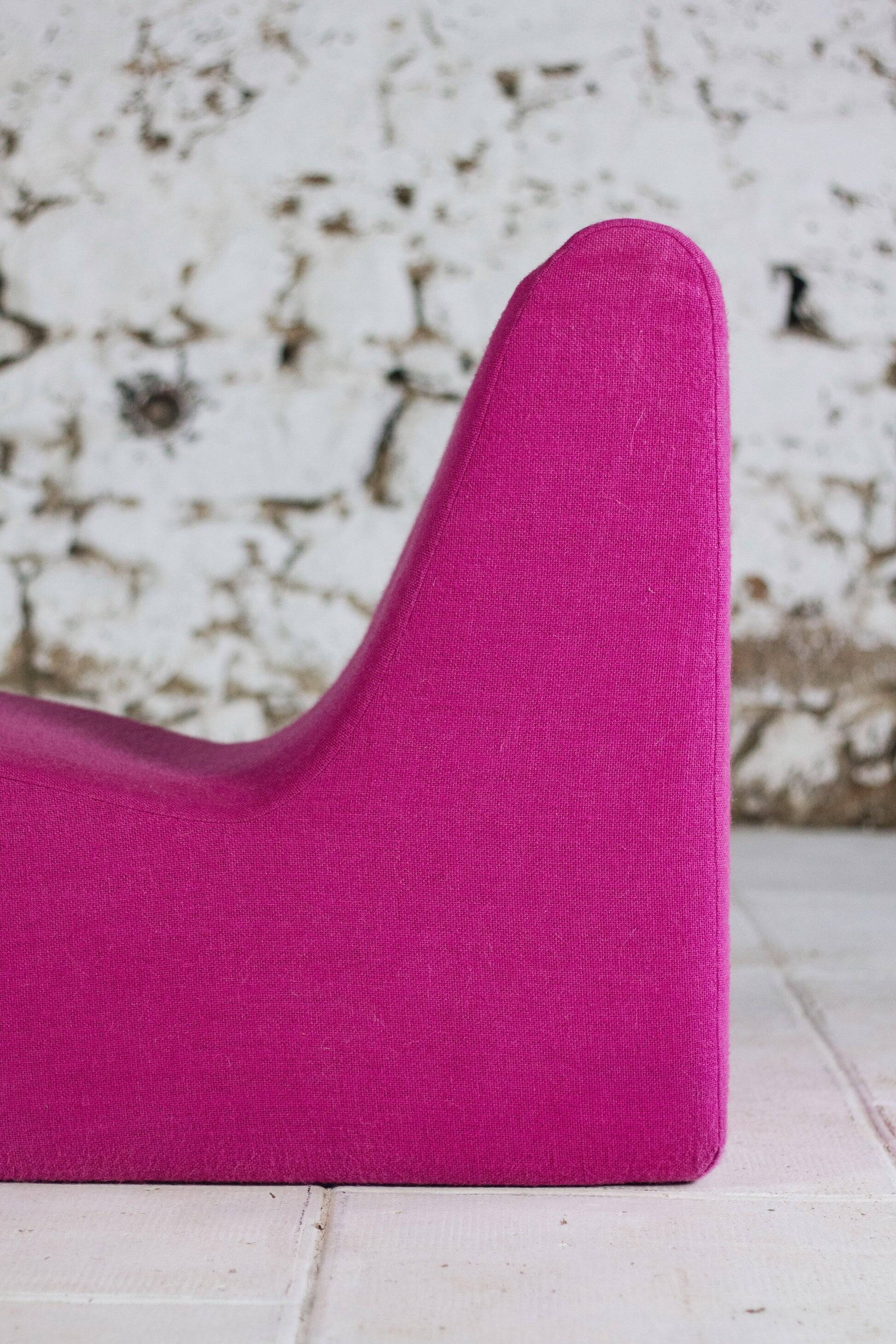 Pink wool armchair, 1970