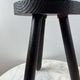 Tripod stool in turned, patinated wood