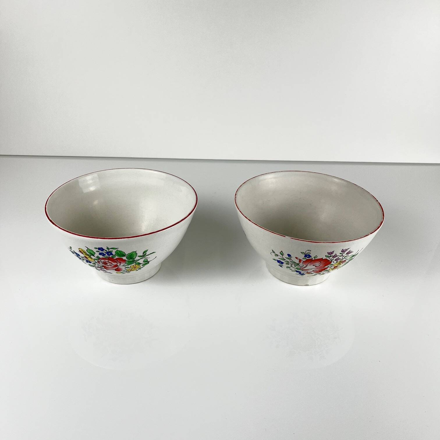 Set of 2 KG Lunéville bowls, street lamp model, early 20th century