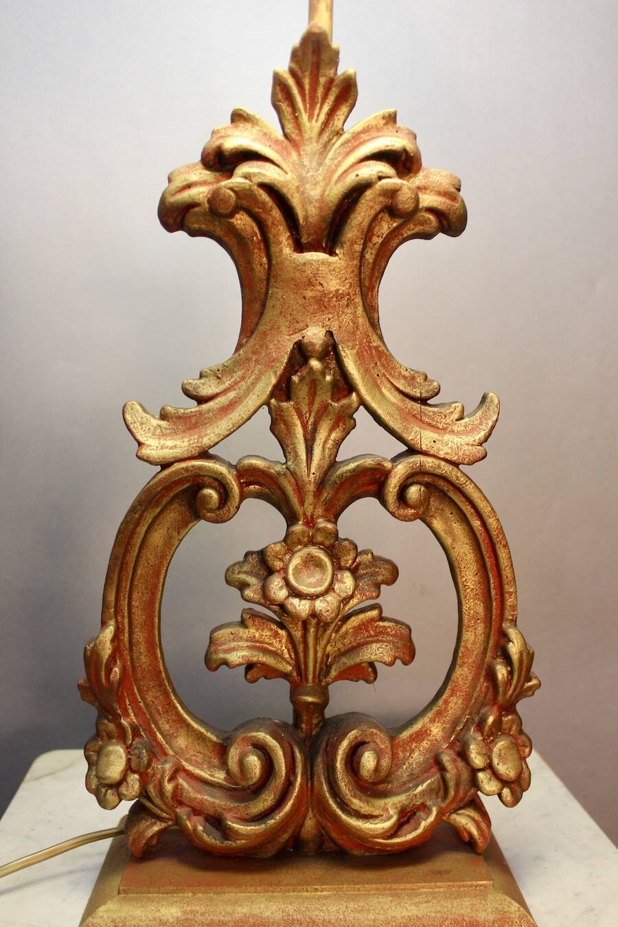 Golden wood lamp