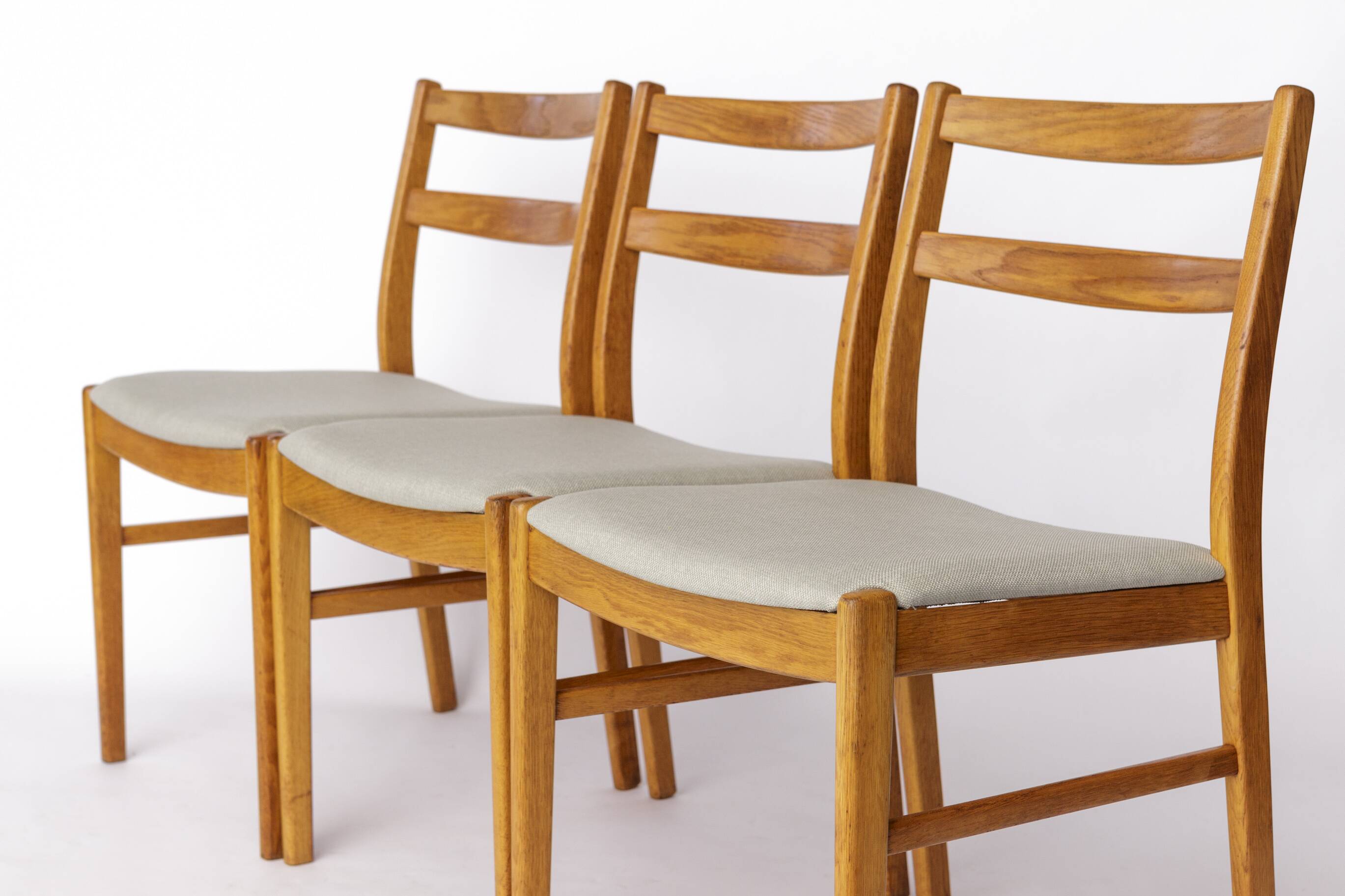 Set of 4 Vintage Oak Dining Chairs, 1960s Swedish Design by Alb Johansson